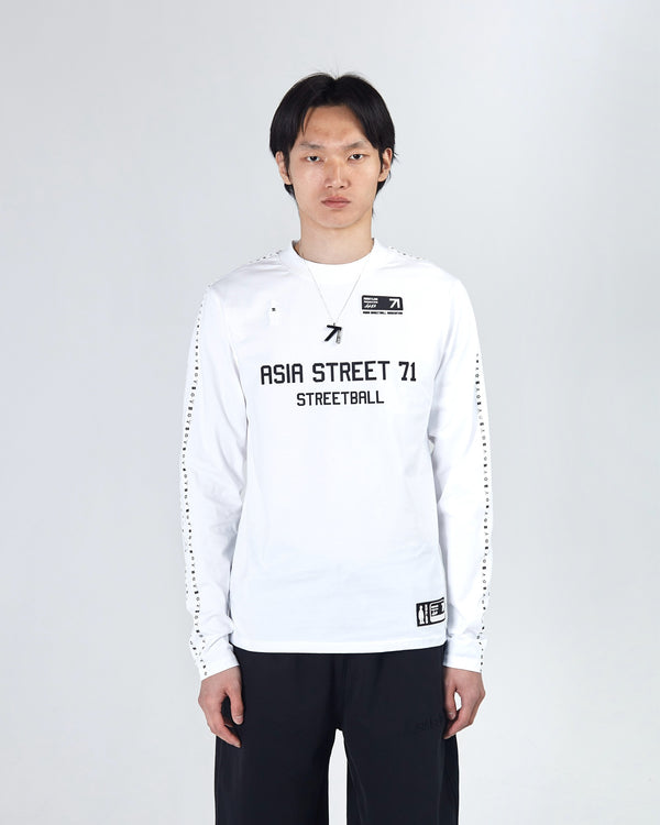 LONGSLEEVE COTTON BASKETBALL WHITE