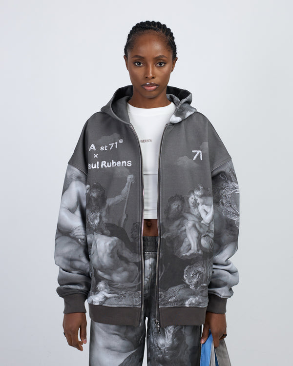 HOODIE ZIP ART UNION PAUL RUBENS GREY