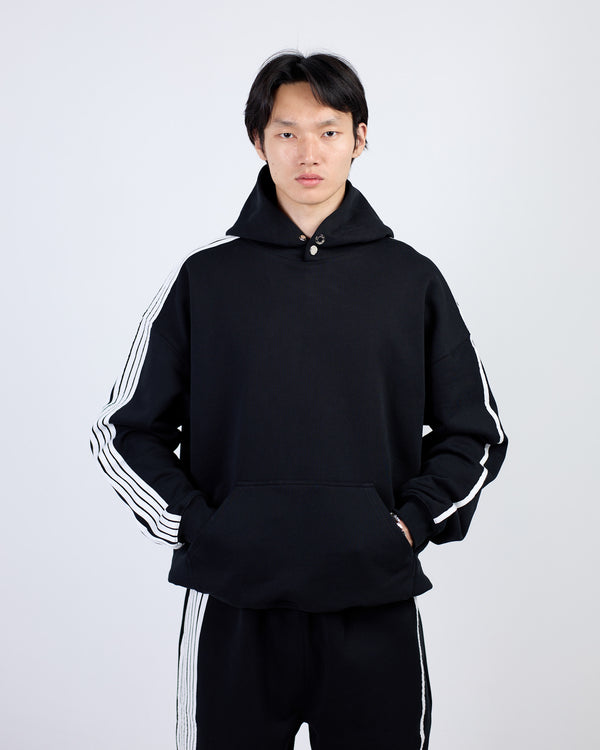 HOODIE STRIPES 580GR BLACK