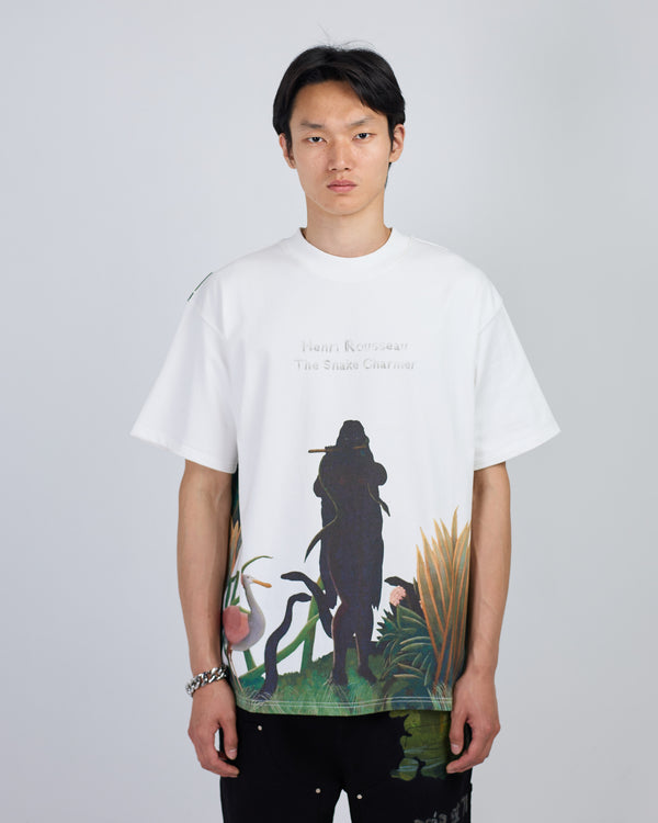 T-SHIRT ART UNION THE SNAKE CHARMING WHITE