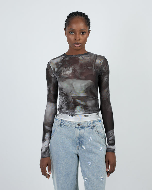 TOP ART UNION MESH GREY