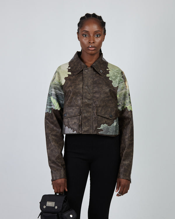 ART UNION LOST PARADISE BROWN ECO LEATHER JACKET