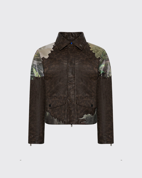 ART UNION LOST PARADISE BROWN ECO LEATHER JACKET