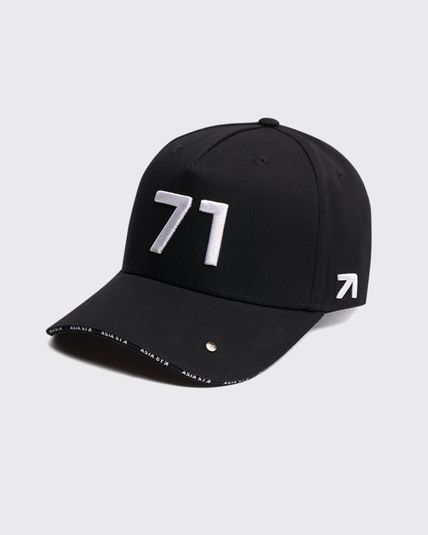 CAP 71 WHITE LOGO ON BLACK